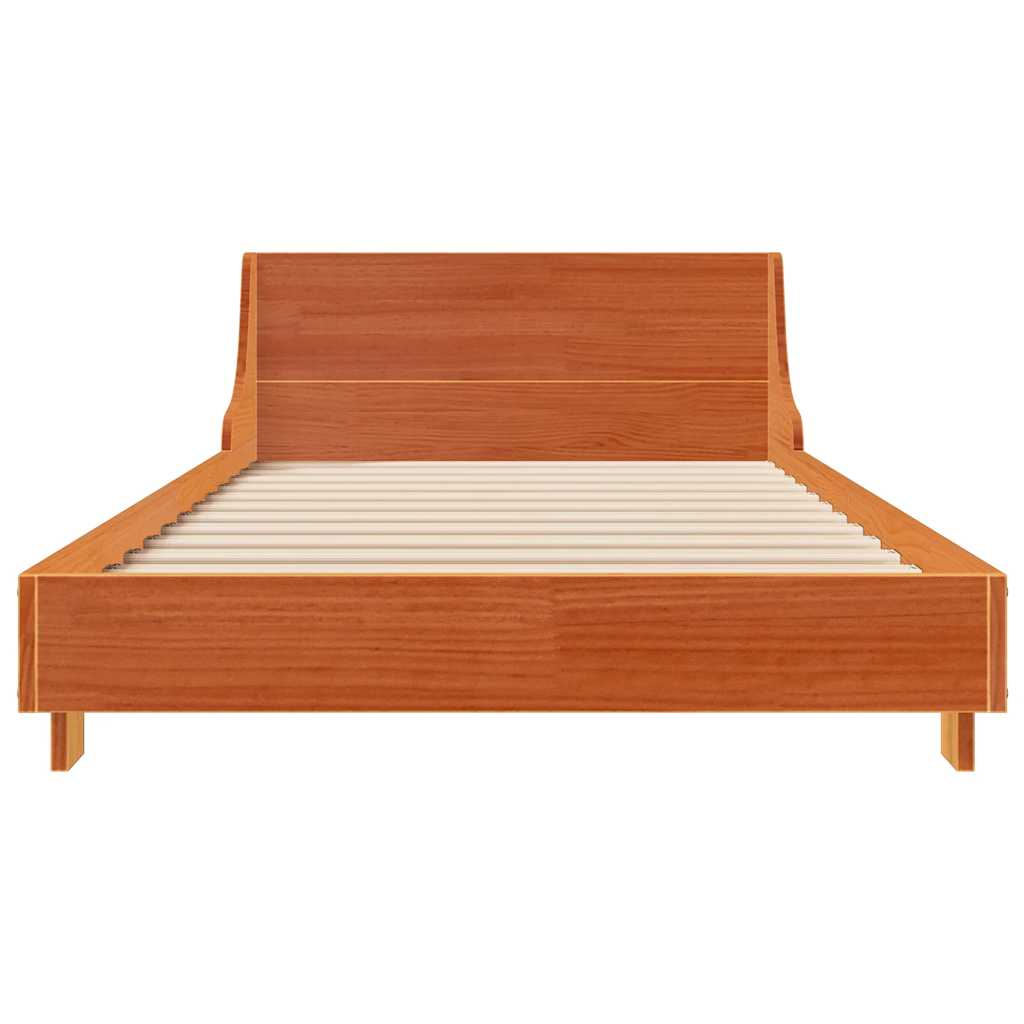 Bedframe zonder matras massief grenenhout wasbruin 90x190 cm – afbeelding 4