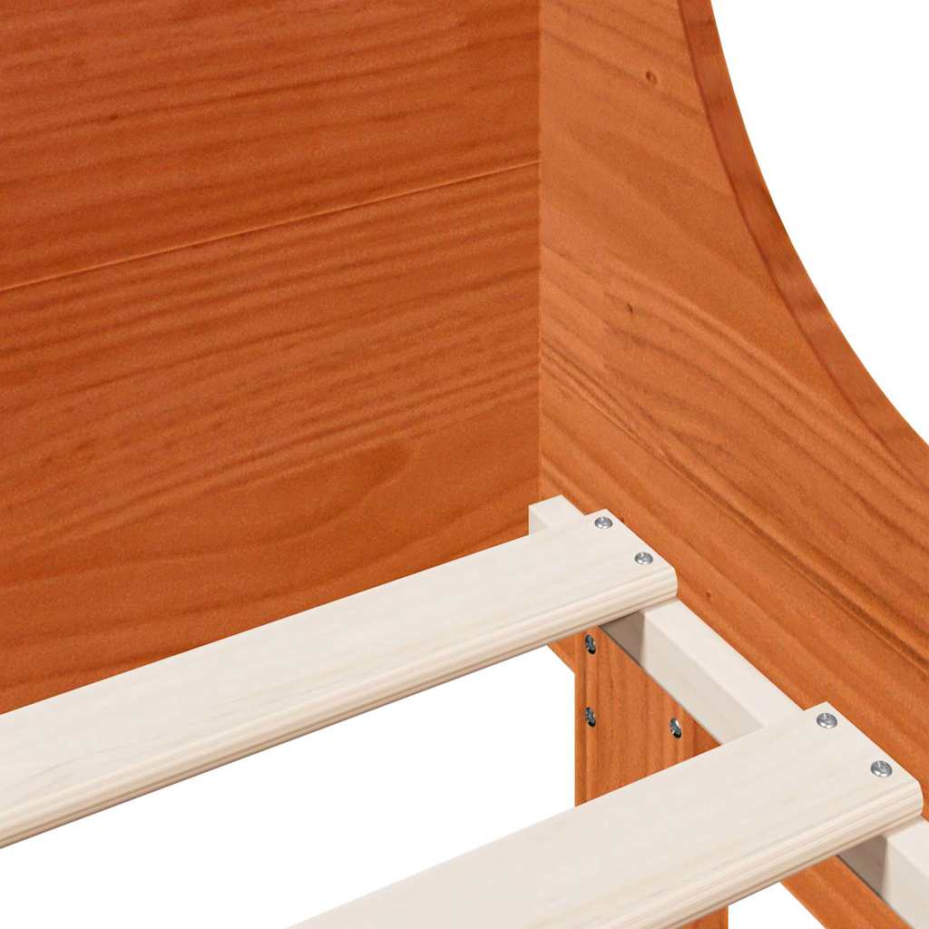 Bedframe zonder matras massief grenenhout wasbruin 90x190 cm – afbeelding 7