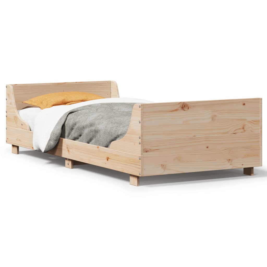 Bedframe zonder matras massief grenenhout 100x200 cm – afbeelding 2