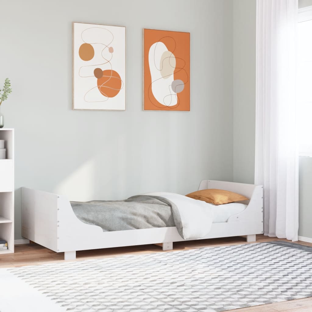 Bedframe zonder matras massief grenenhout wit 140x200 cm – afbeelding 1