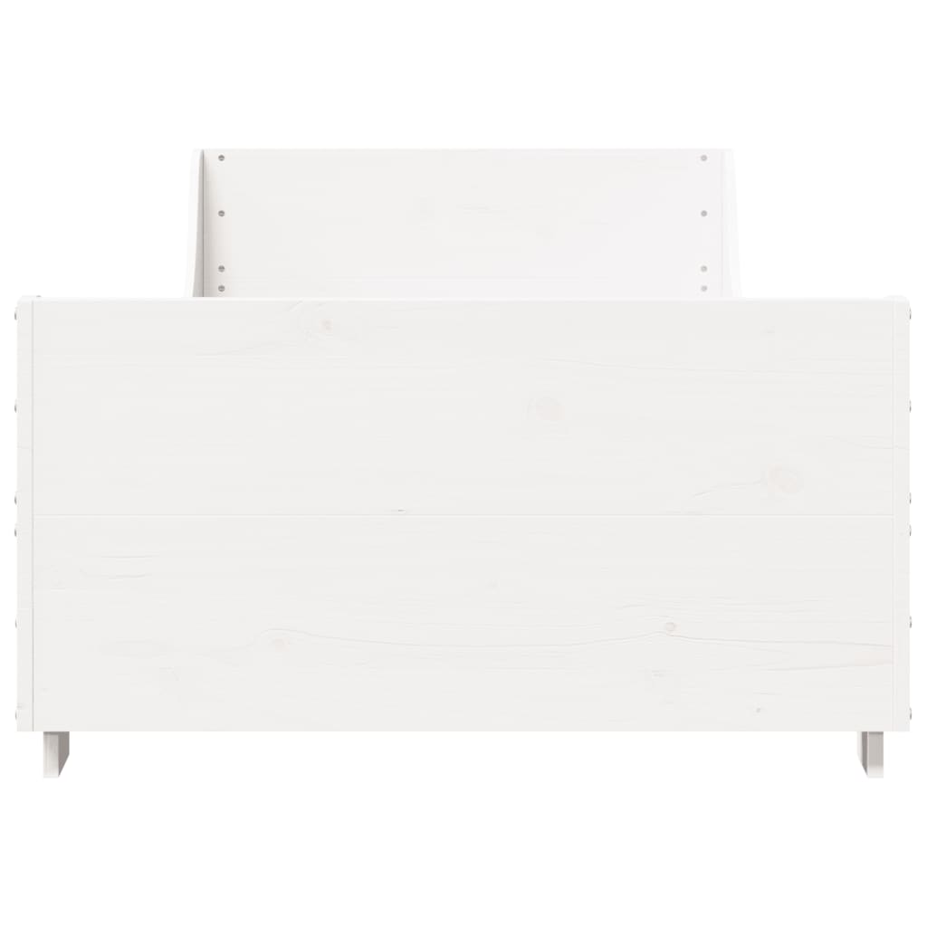 Bedframe zonder matras massief grenenhout wit 90x200 cm – afbeelding 4