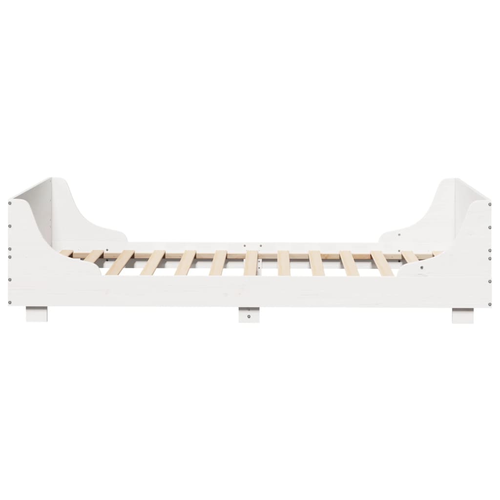 Bedframe zonder matras massief grenenhout wit 90x200 cm – afbeelding 5