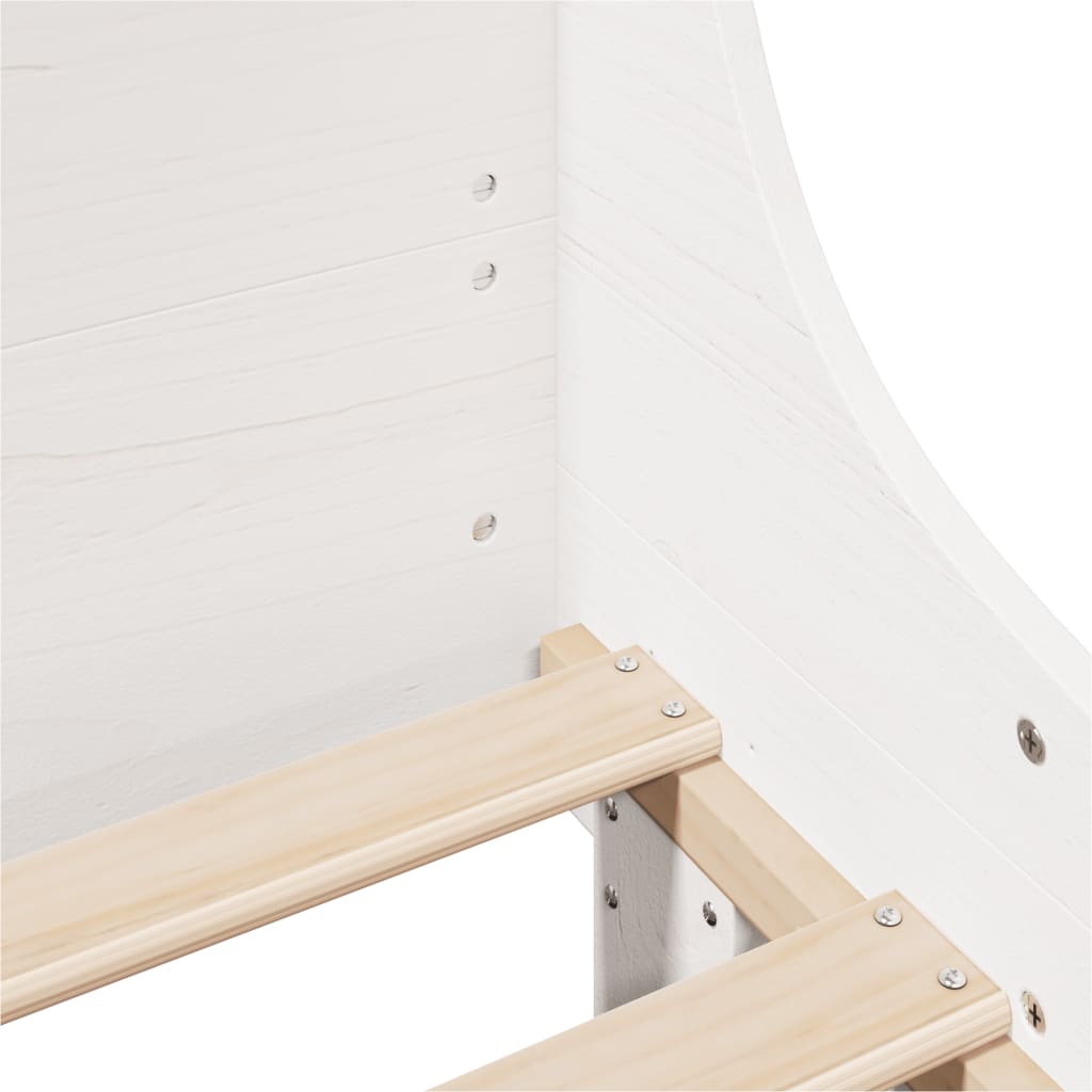 Bedframe zonder matras massief grenenhout wit 90x200 cm – afbeelding 7