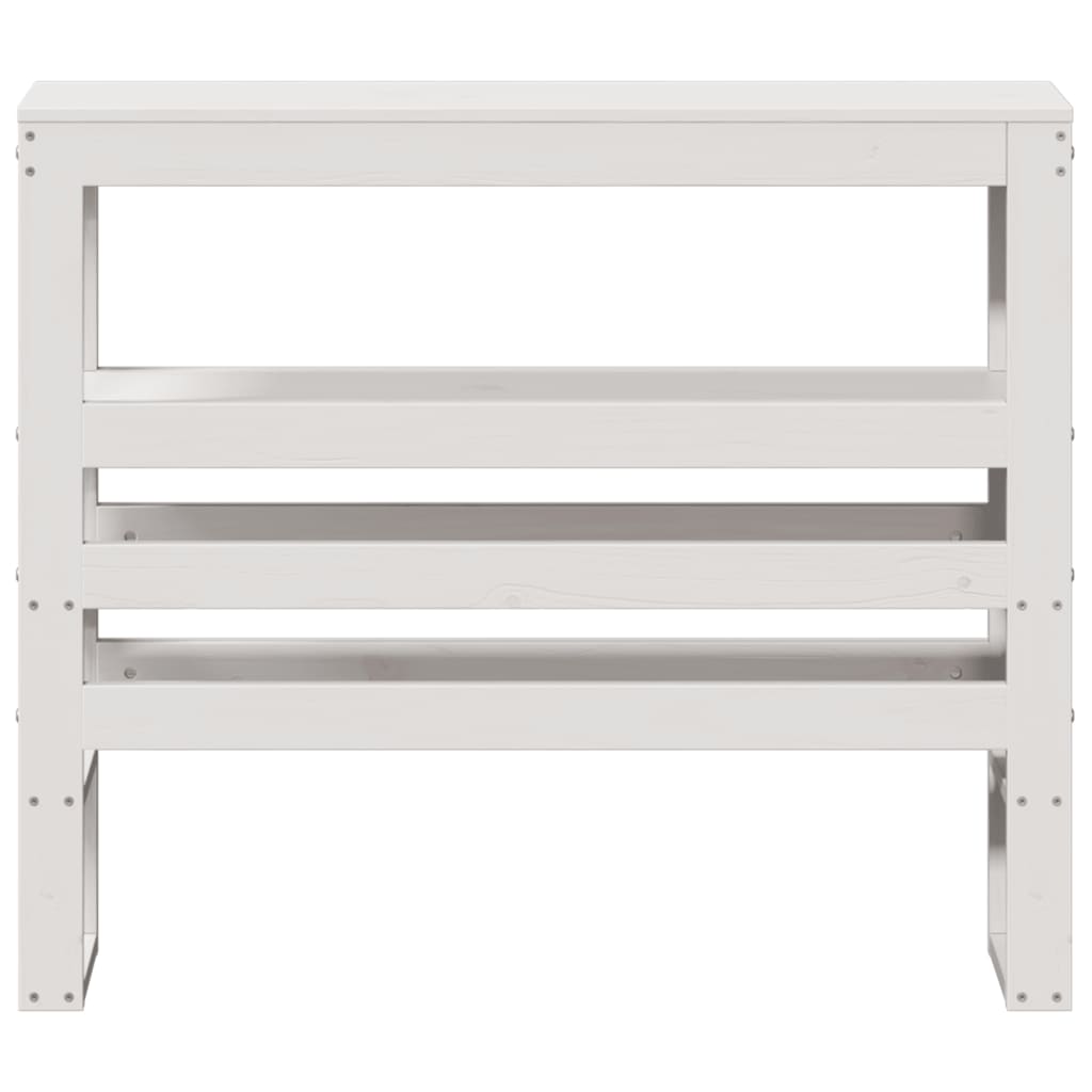 Hoofdbord met schappen 90 cm massief grenenhout wit – afbeelding 3