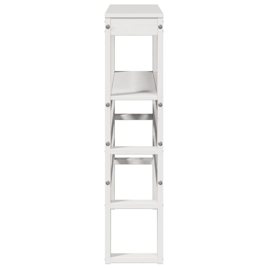 Hoofdbord met schappen 90 cm massief grenenhout wit – afbeelding 5