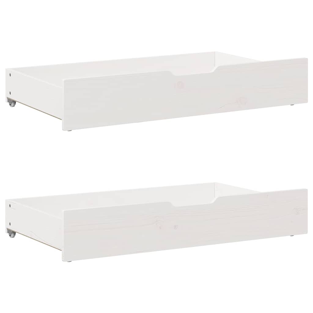 Bedlades 2 st 90x55x17 cm massief grenenhout wit