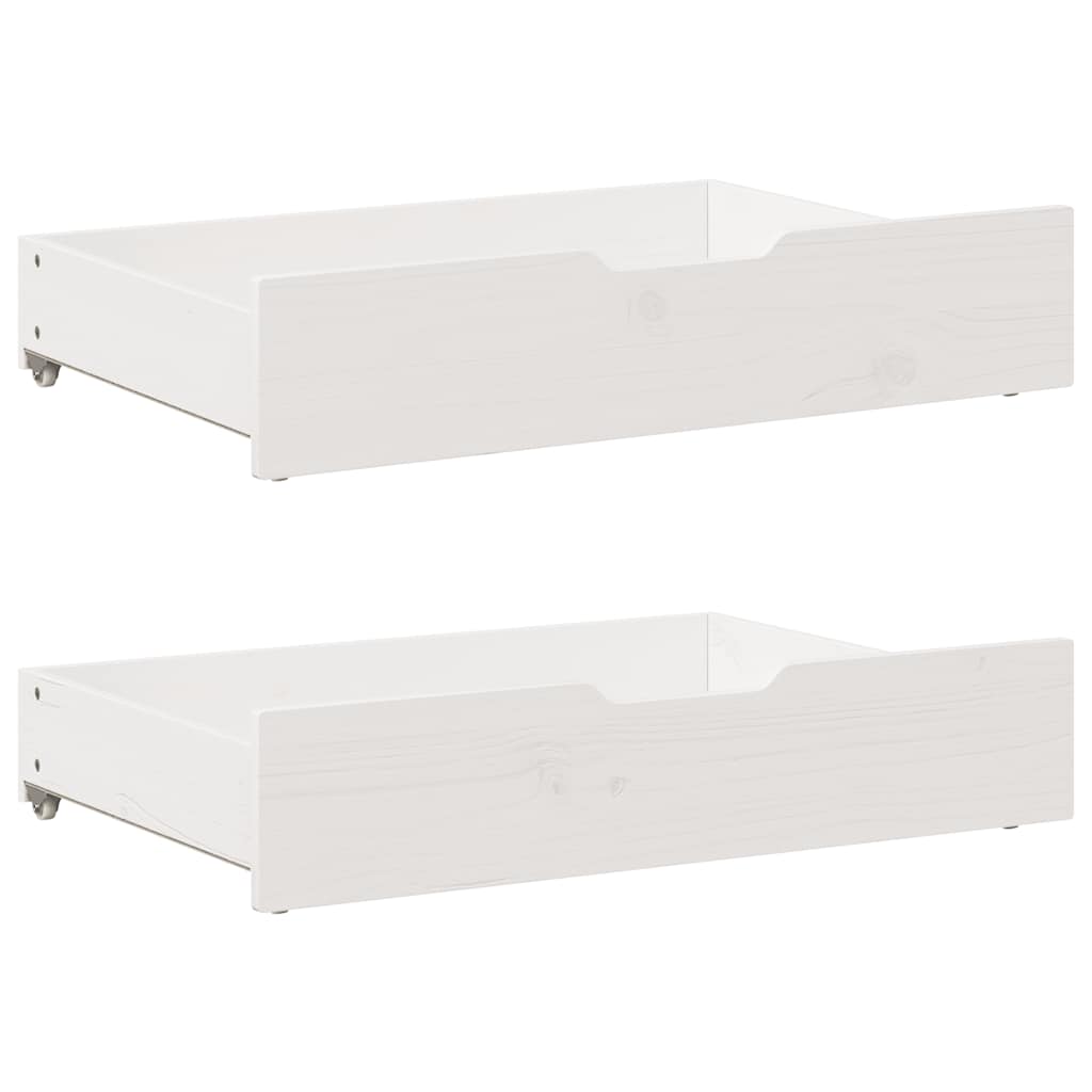 Bedlades 2 st 80x55x17 cm massief grenenhout wit