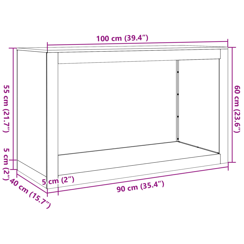 Haardhoutrek 100x40x60 cm staal zwart – afbeelding 10