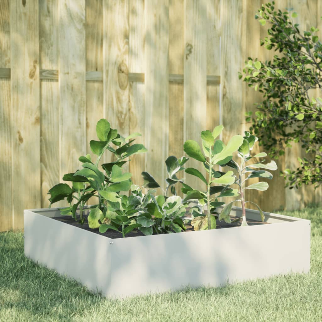Plantenbak verhoogd 100x100x41 cm staal wit