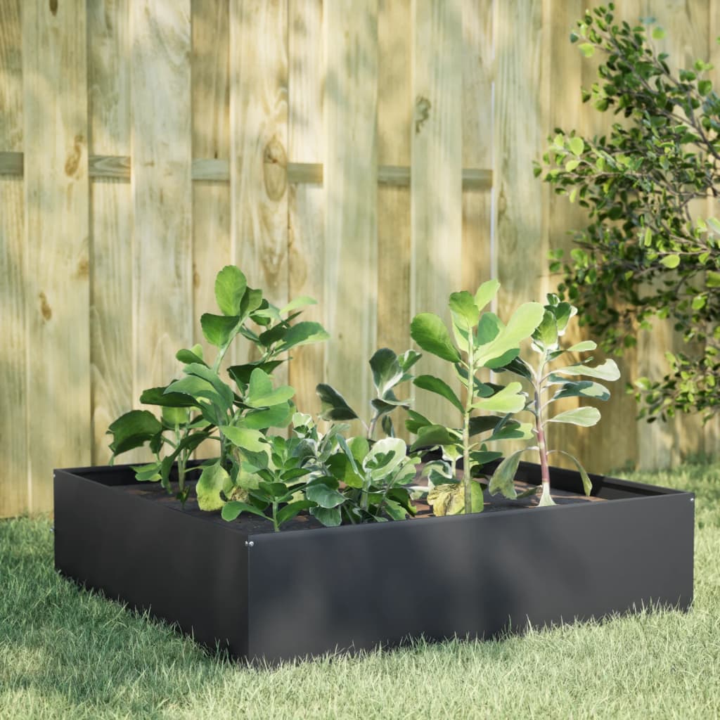 Plantenbak verhoogd 100x100x41 cm staal antracietkleurig