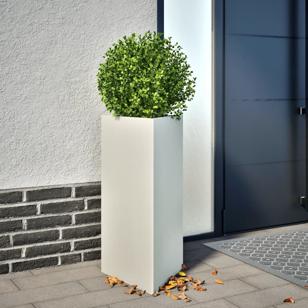 Plantenbak driehoek 40x34,5x75 cm staal wit