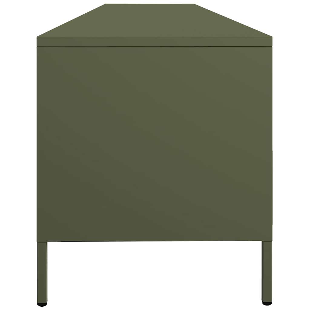 Tv-meubel 202x39x43,5 cm koudgewalst staal olijfgroen – afbeelding 6