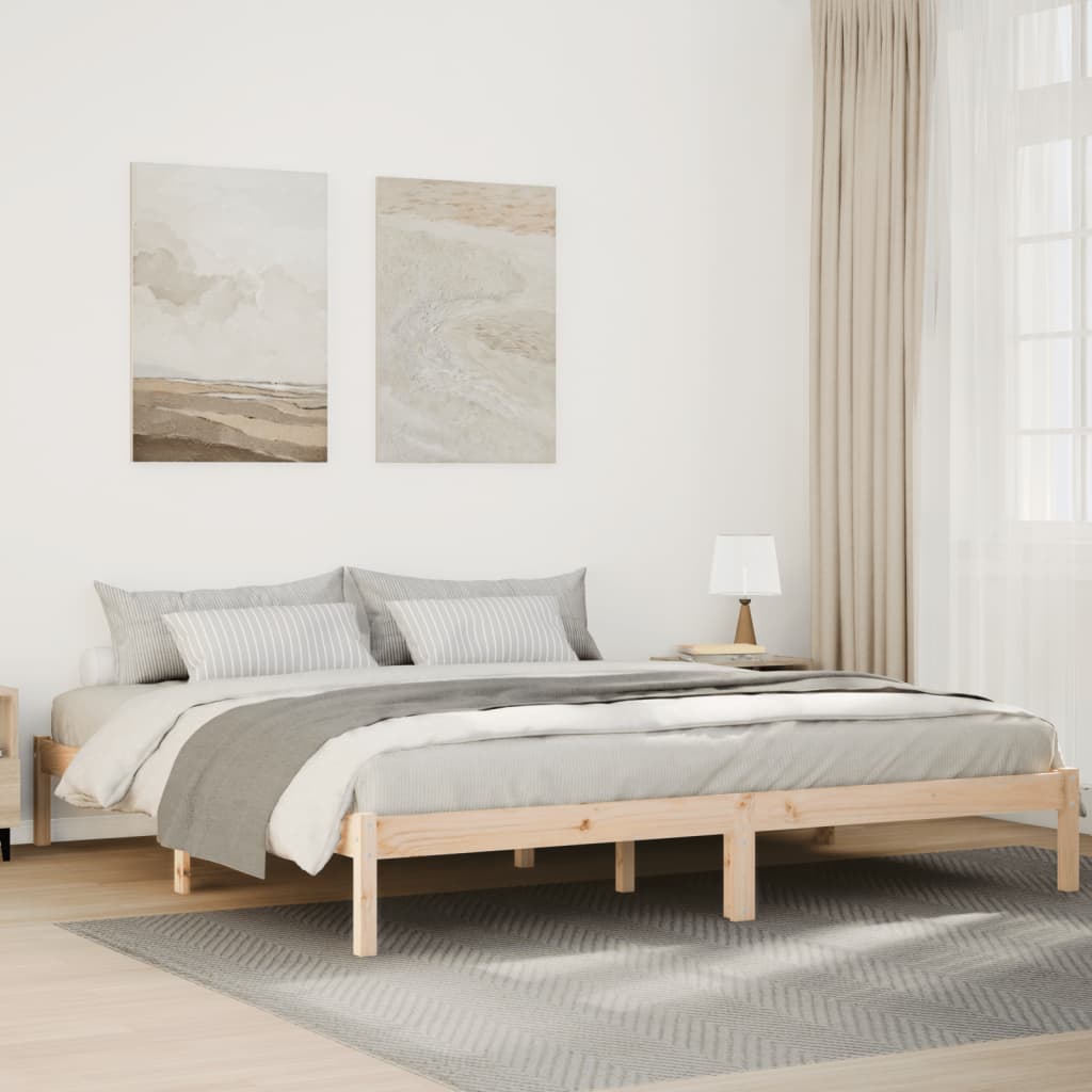 Bedframe extra lang zonder matras massief grenenhout 200x210 cm – afbeelding 1