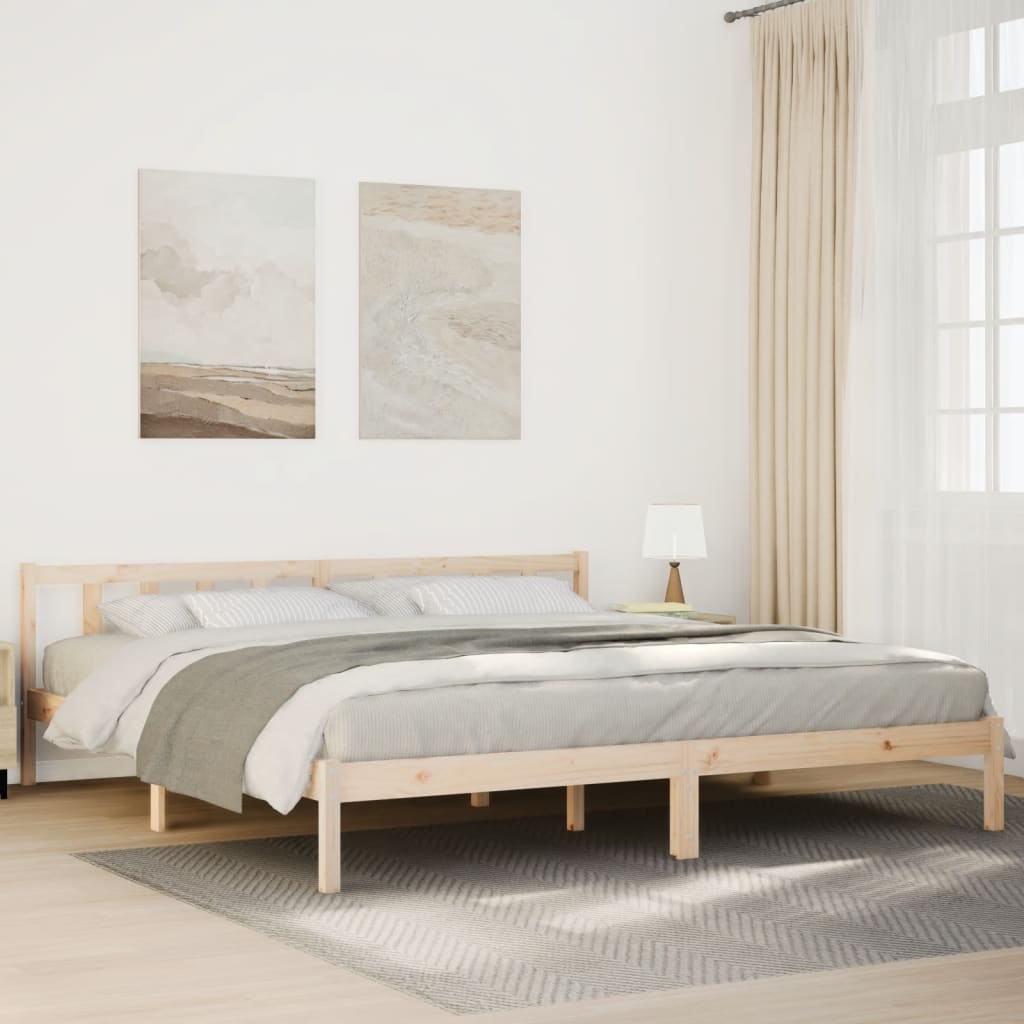 Bedframe extra lang zonder matras massief grenenhout 180x220 cm – afbeelding 1