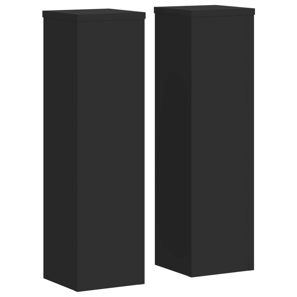 Plantenstandaards 2 st 17x17x60 cm bewerkt hout zwart – afbeelding 2