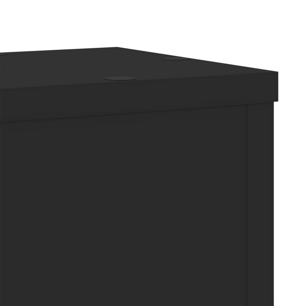 Plantenstandaards 2 st 17x17x60 cm bewerkt hout zwart – afbeelding 7