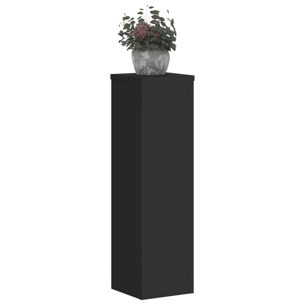 Plantenstandaards 2 st 17x17x60 cm bewerkt hout zwart – afbeelding 8