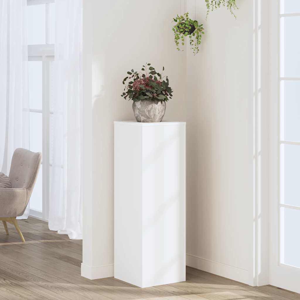 Plantenstandaard 33x33x100 cm bewerkt hout wit