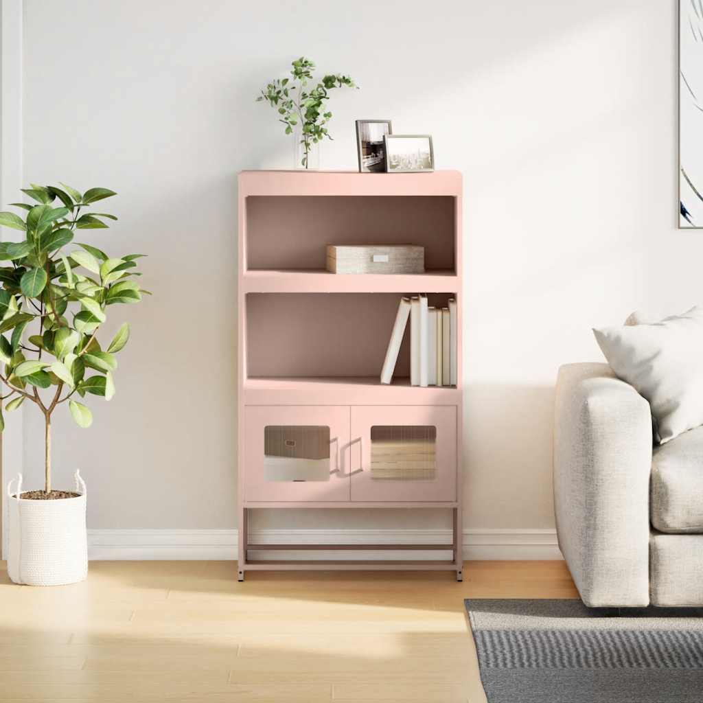 Hoge kast 68x39x123 cm staal roze – afbeelding 3
