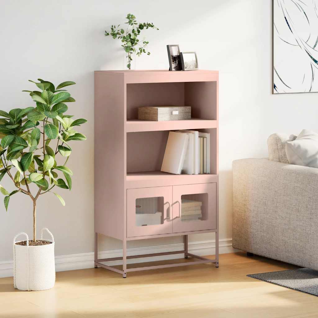 Hoge kast 68x39x123 cm staal roze – afbeelding 4