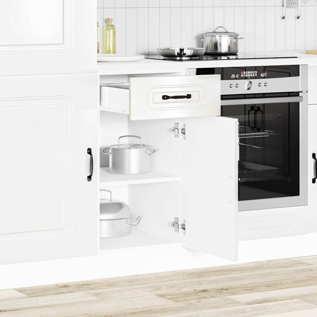 Onderkast Kalmar bewerkt hout hoogglans wit