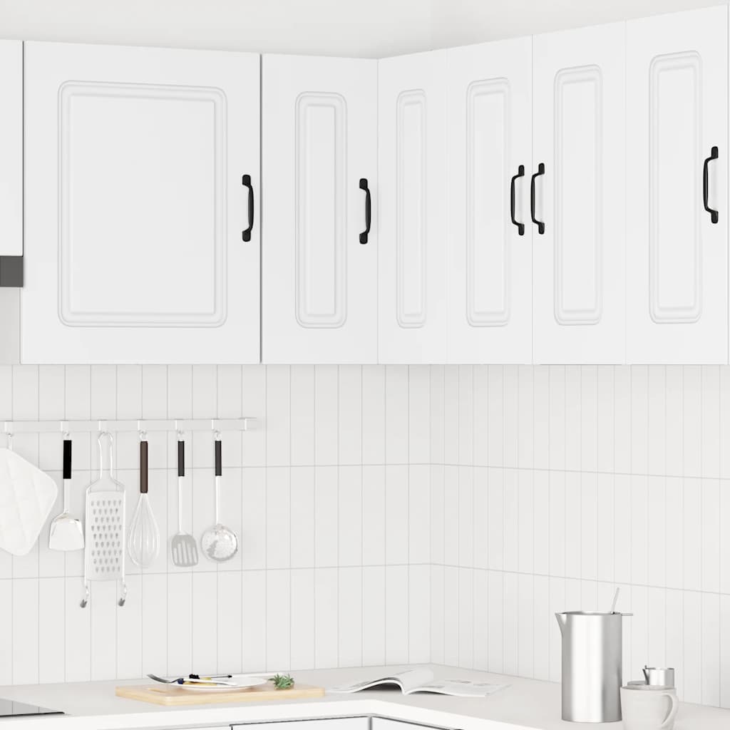 Keukenwandhoekkast Kalmar bewerkt hout wit
