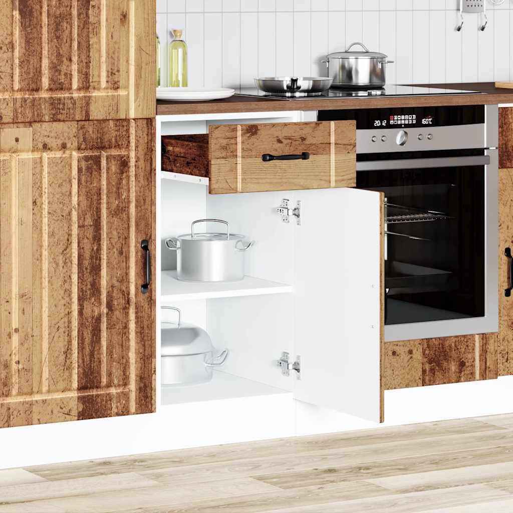 Onderkast Lucca bewerkt hout oud houtkleurig