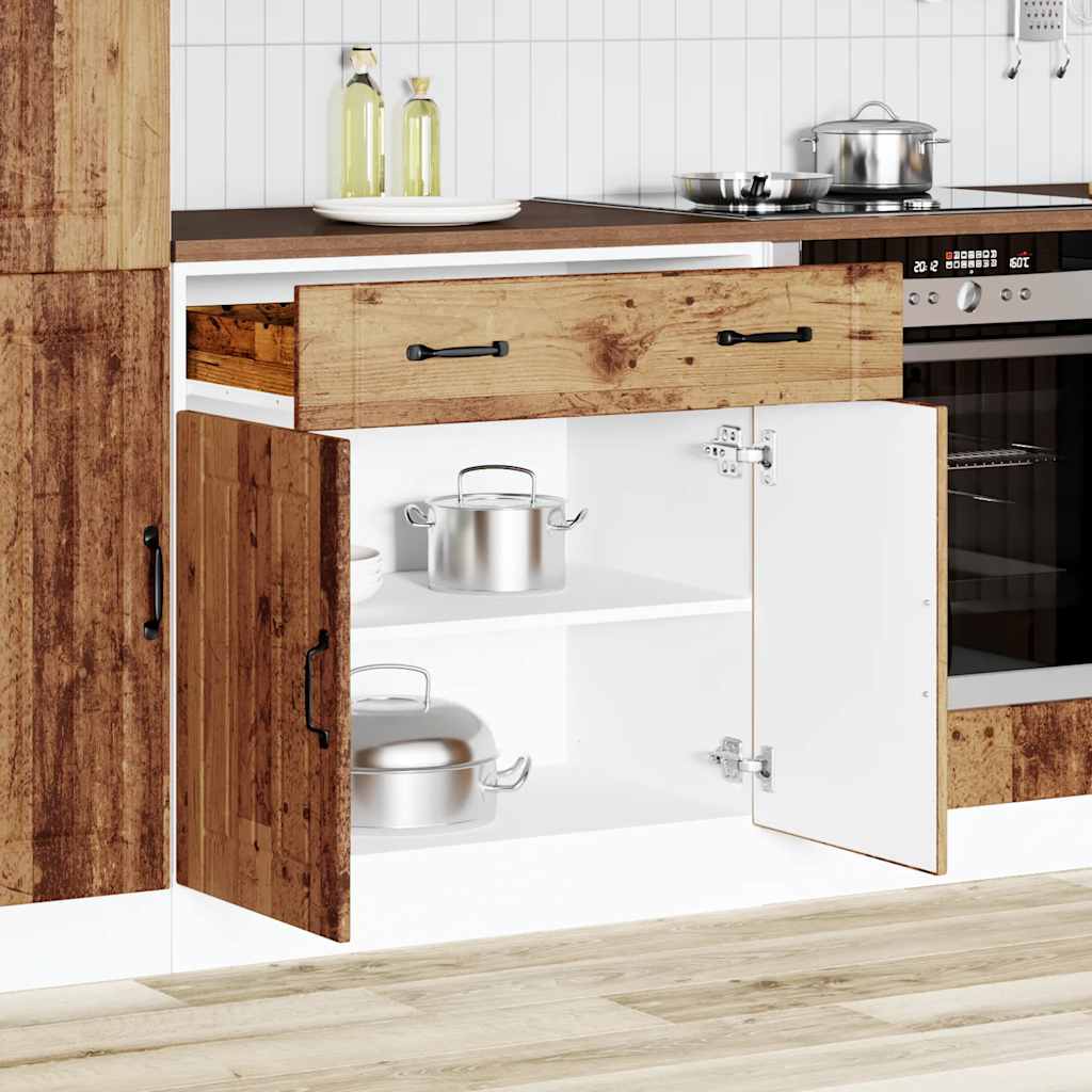 Onderkast Lucca bewerkt hout oud houtkleurig