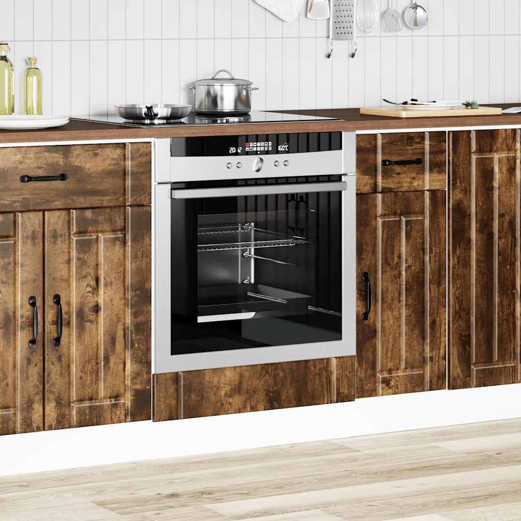 Ovenkast Lucca bewerkt hout gerookt eikenkleurig