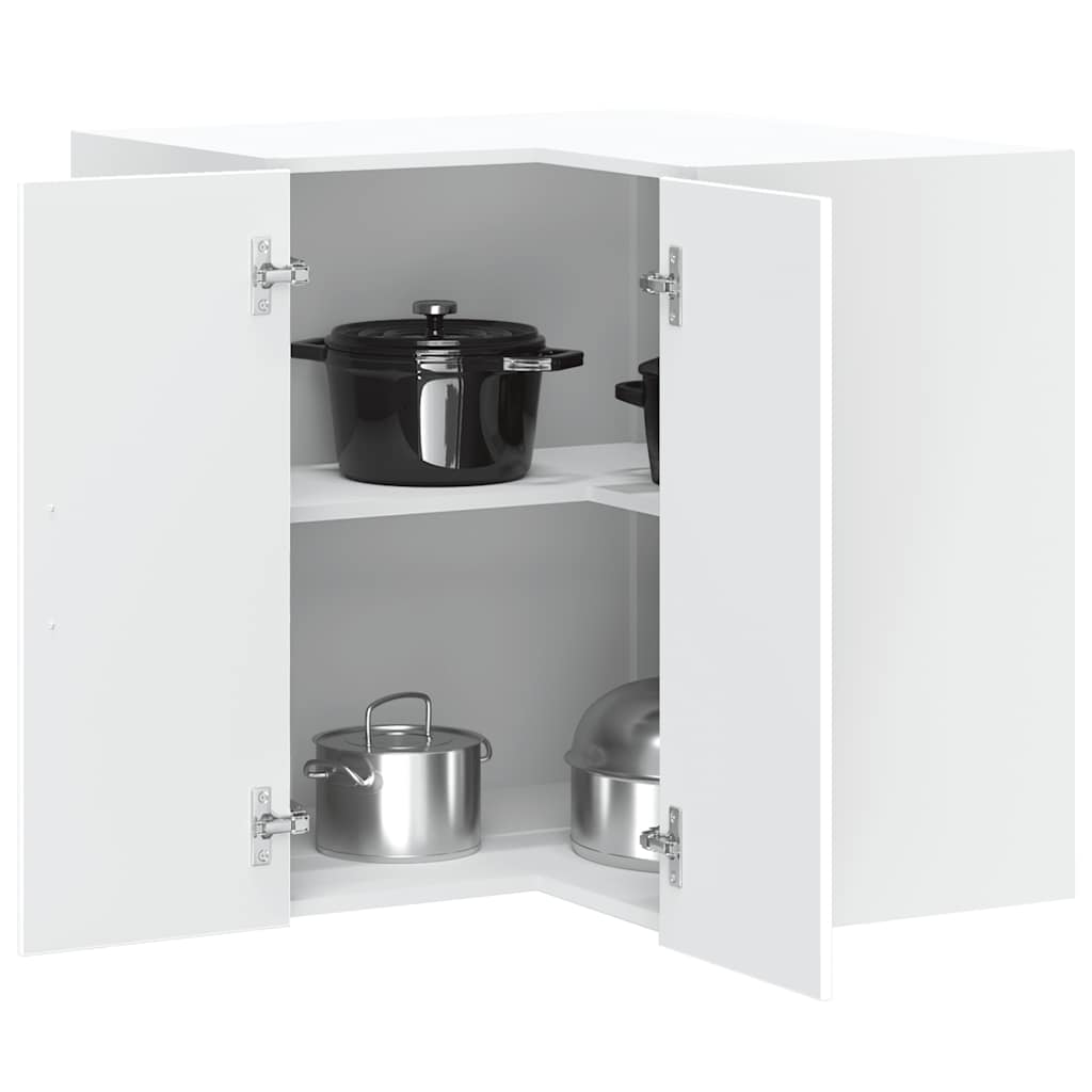 Keukenwandhoekkast Lucca bewerkt hout wit