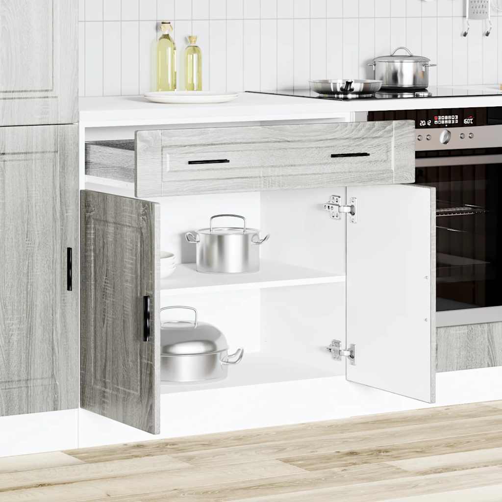 Onderkast "Porto" bewerkt hout grijs sonoma eiken