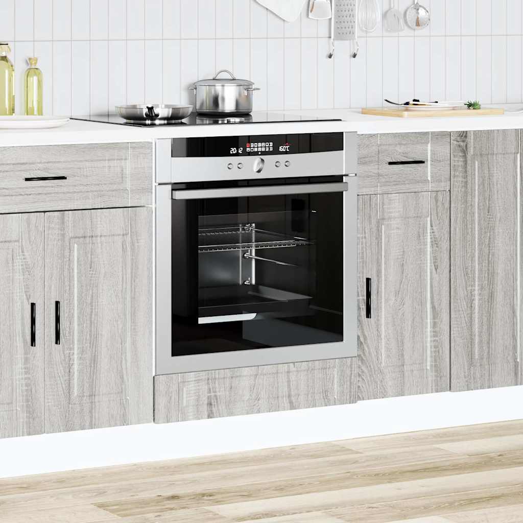 Ovenkast "Porto" bewerkt hout grijs sonoma eiken