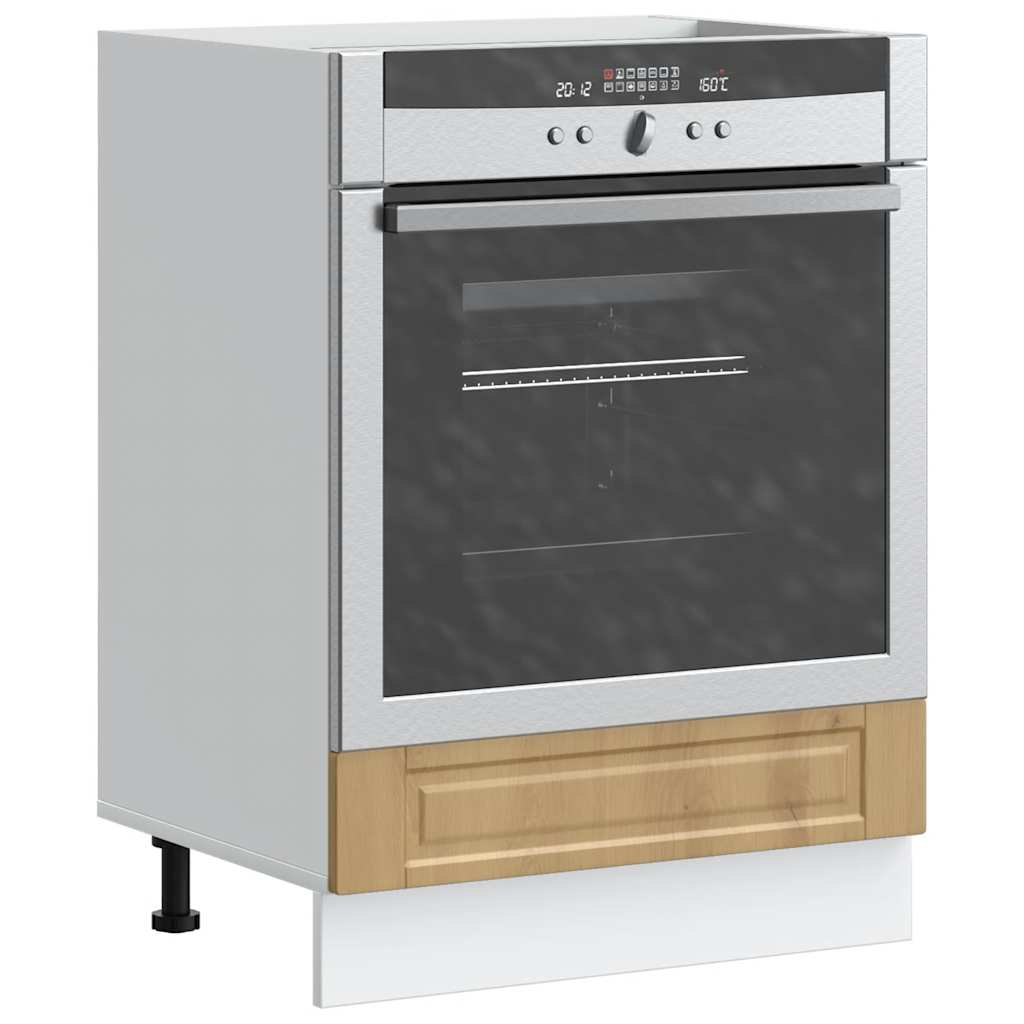 Ovenkast "Porto" bewerkt hout artisanaal eikenkleur – afbeelding 1