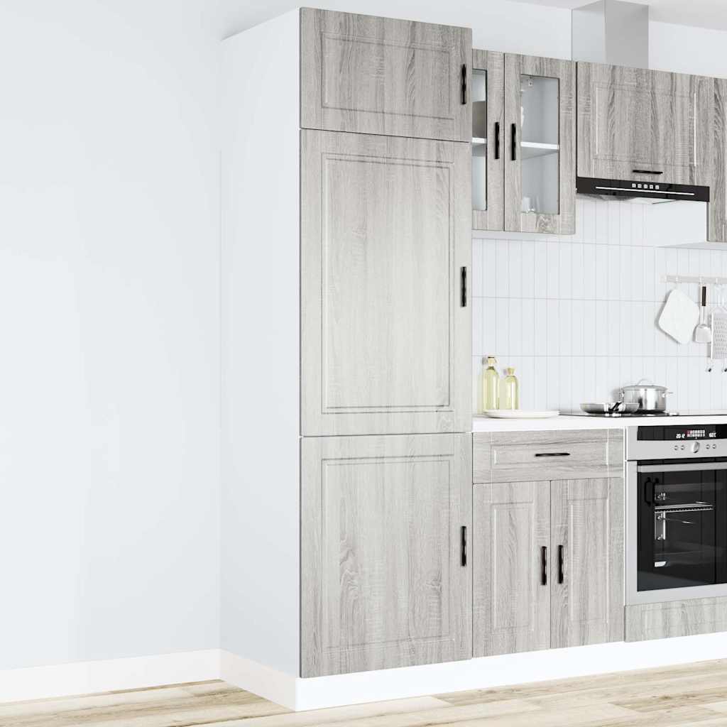 Keukenkast Porto bewerkt hout grijs sonoma eiken