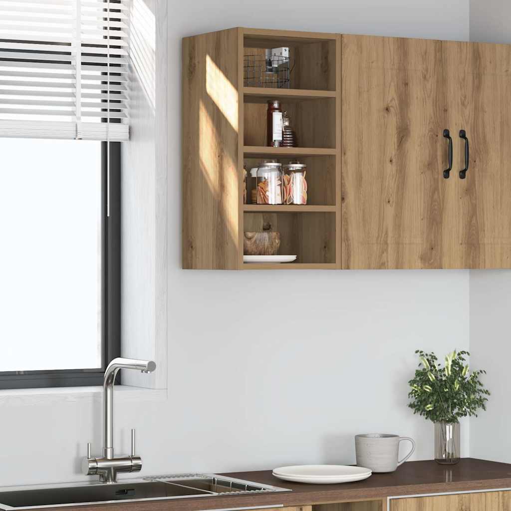 Bovenkast Riga 30x29,5x60 cm bewerkt hout artisanaal eikenkleur