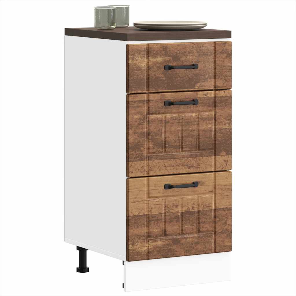 Onderkast Lucca bewerkt hout oud houtkleurig