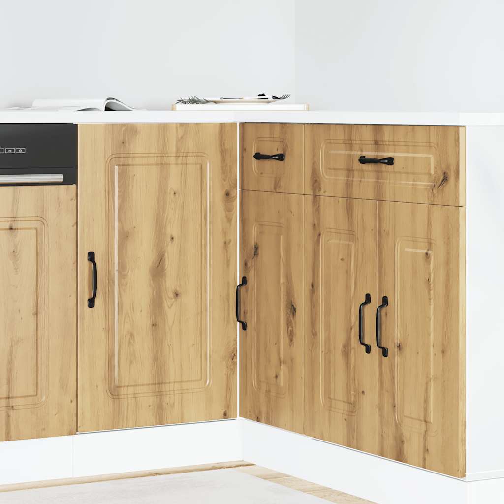 Onderkast Kalmar bewerkt hout artisanaal eikenkleur