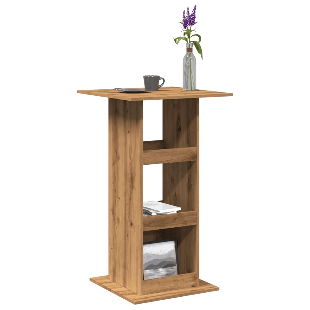 Bartafel met opbergruimte 60x60x102 cm hout artisanaal eiken