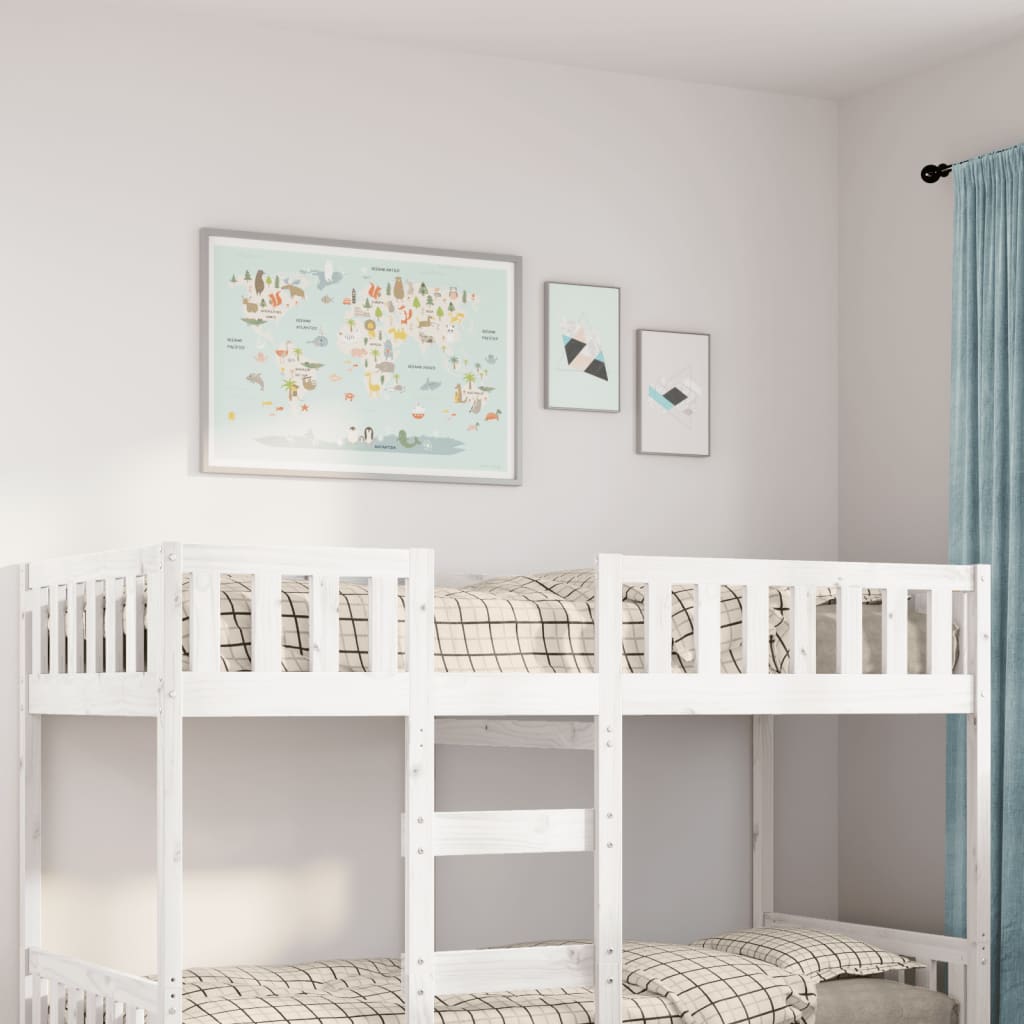 Kinderbed zonder matras massief grenenhout wit 90x190 cm – afbeelding 1