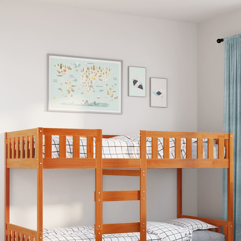Kinderbed zonder matras massief grenenhout wasbruin 90x190 cm – afbeelding 1
