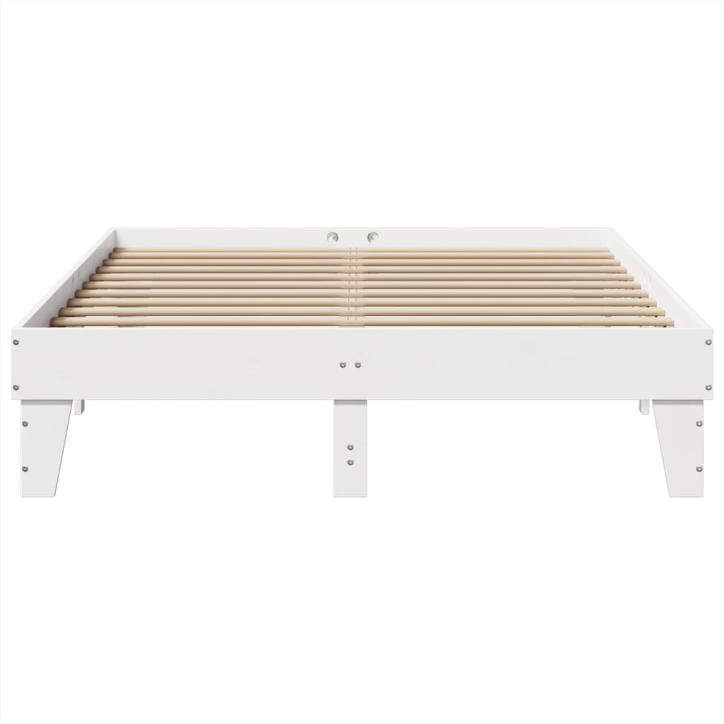 Bedframe zonder matras massief grenenhout wit 160x200 cm – afbeelding 4