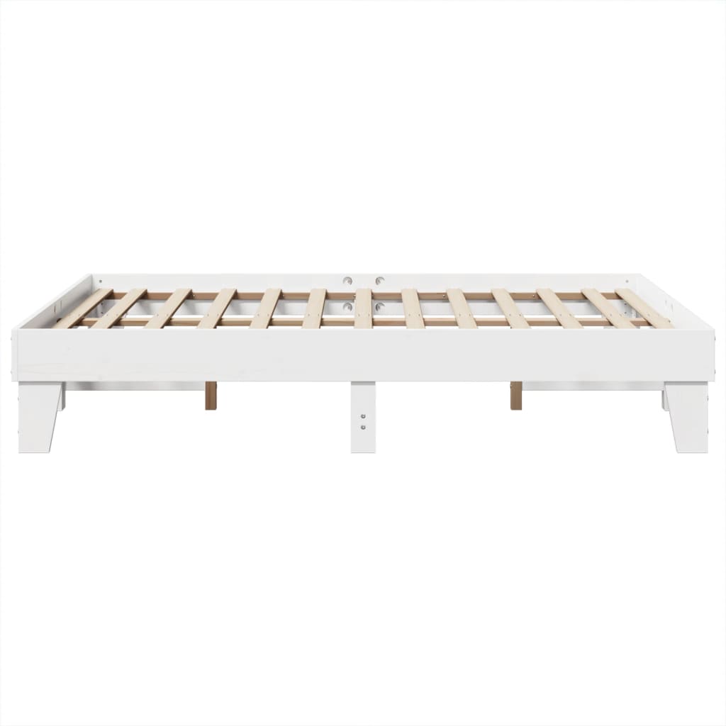 Bedframe zonder matras massief grenenhout wit 160x200 cm – afbeelding 5
