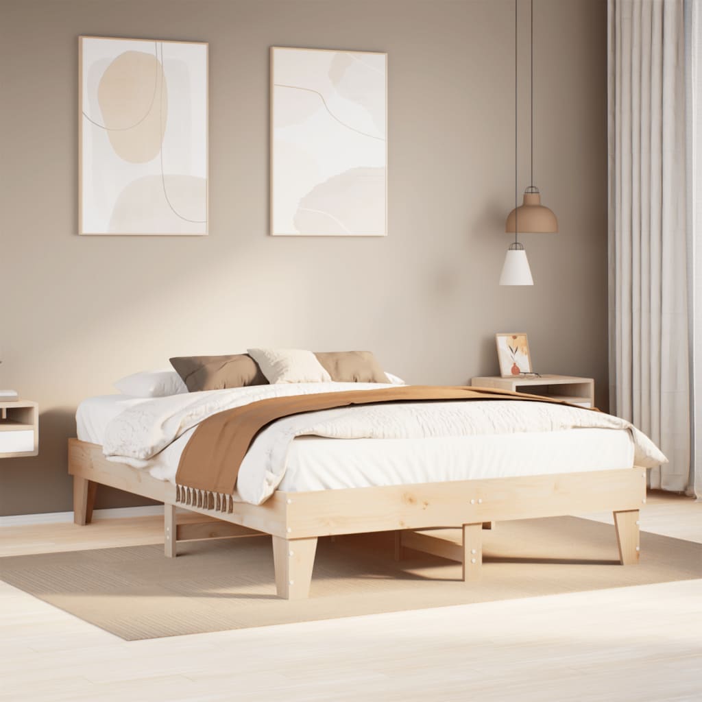 Bedframe zonder matras massief grenenhout 150x200 cm – afbeelding 1