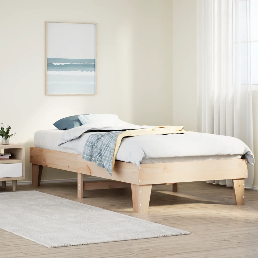 Bedframe zonder matras massief grenenhout 100x200 cm – afbeelding 1