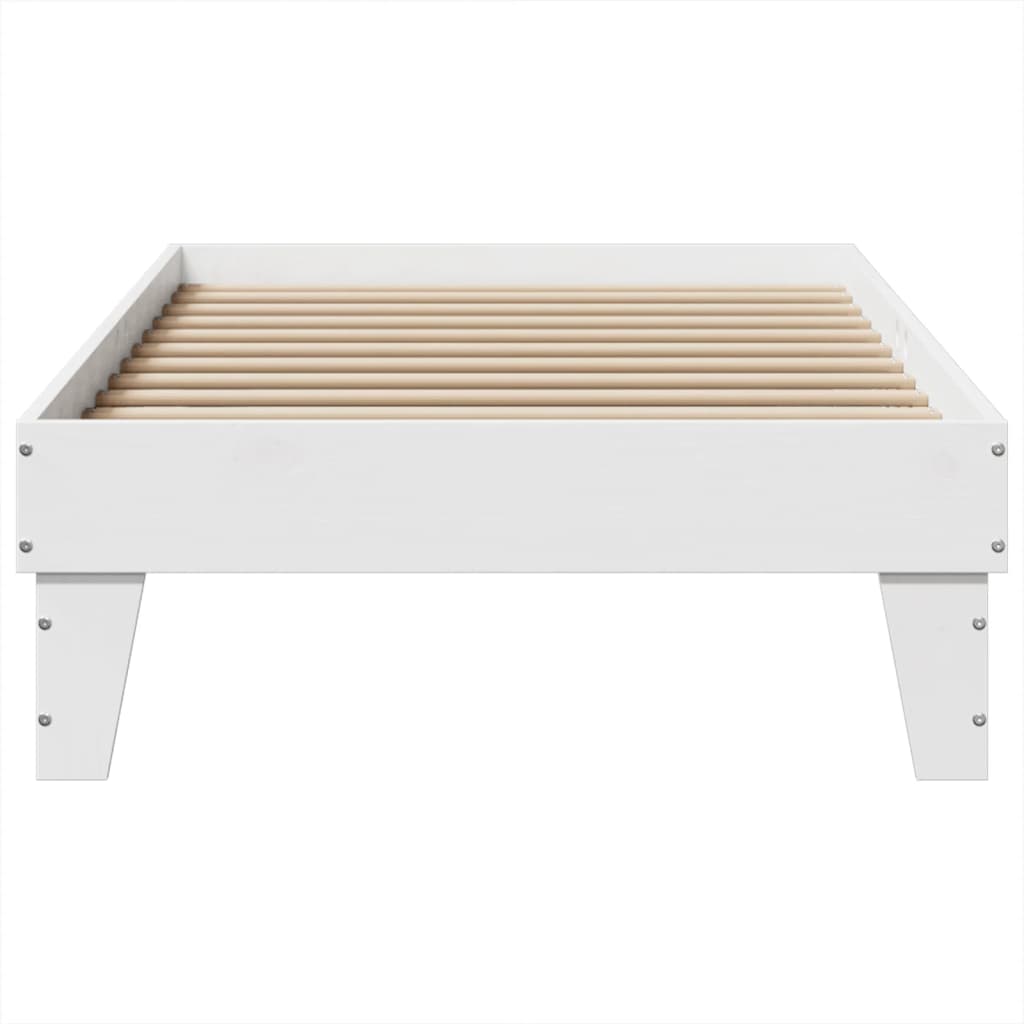 Bedframe zonder matras massief grenenhout wit 140x200 cm – afbeelding 4