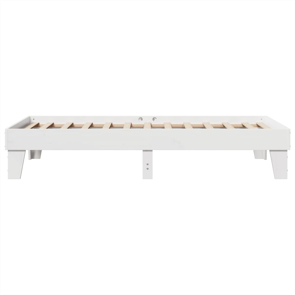 Bedframe zonder matras massief grenenhout wit 140x200 cm – afbeelding 5