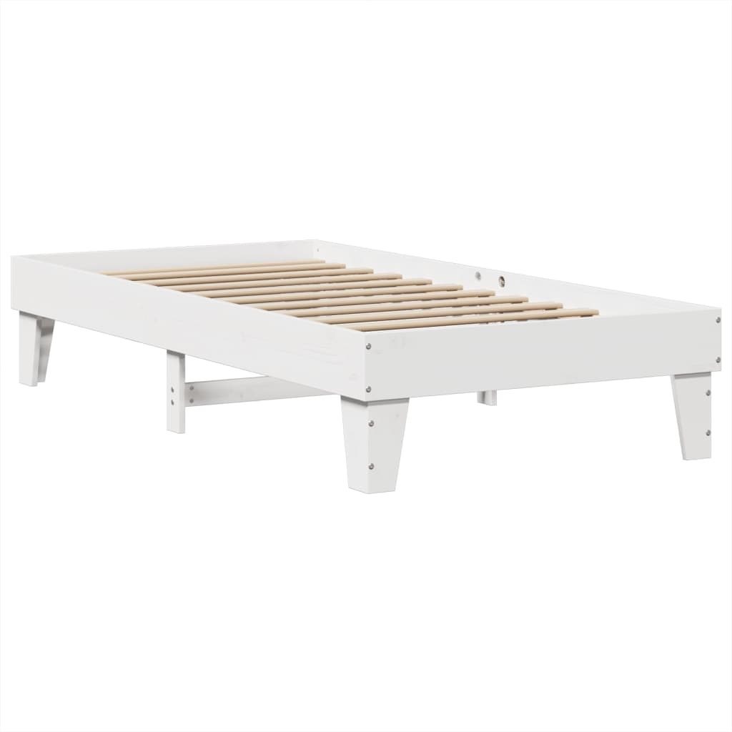 Bedframe zonder matras massief grenenhout wit 140x200 cm – afbeelding 6