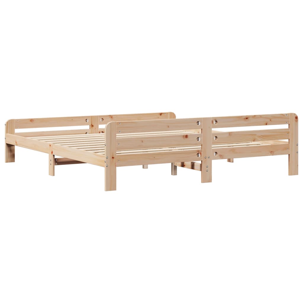 Bedframe zonder matras massief grenenhout 200x200 cm – afbeelding 6