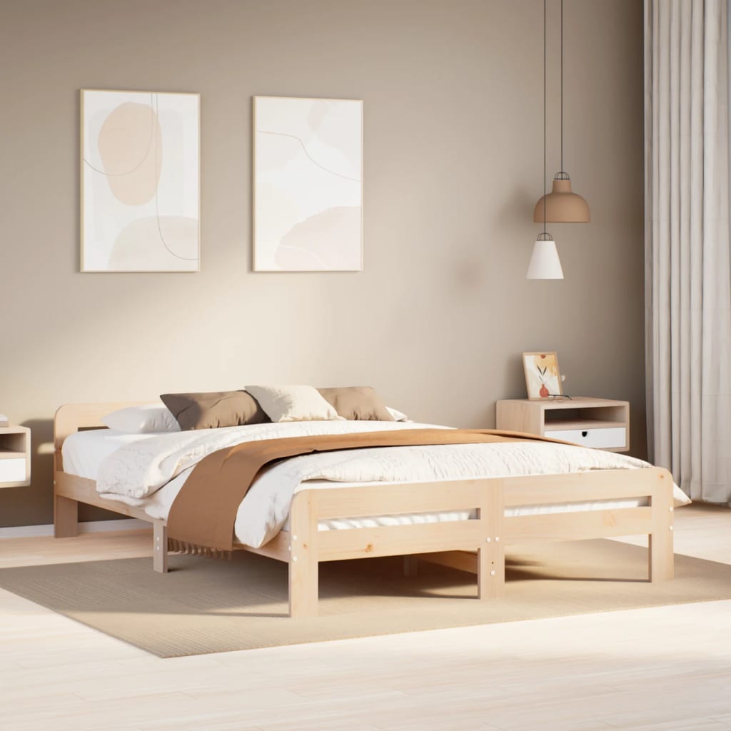 Bedframe zonder matras massief grenenhout 150x200 cm – afbeelding 1