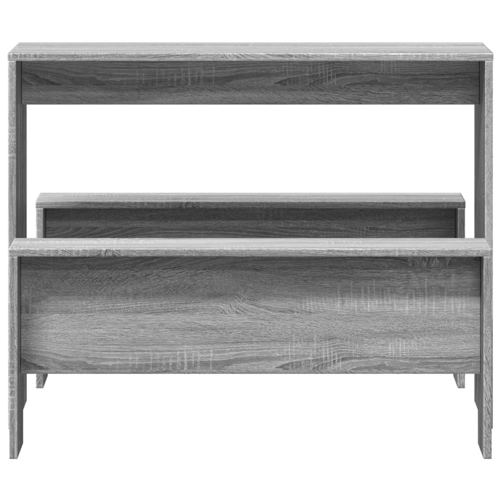 3-delige Eettafel en bankenset bewerkt hout grijs sonoma eiken – afbeelding 4